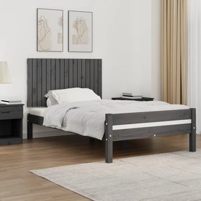 vidaXL Tăblie de pat pentru perete, gri, 108x3x60 cm, lemn masiv pin