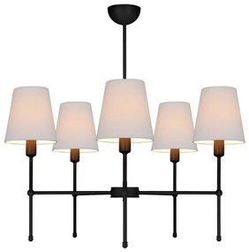 Lustră cu tijă MADELA 5xE14/40W/230V alb/negru