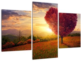 Tablou cu copaci în forma de inimă (90x60 cm)