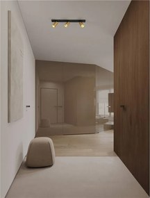 Plafoniera cu 3 spoturi GU10 ZELOS negru/ auriu