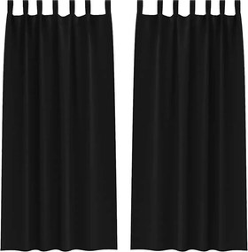 vidaXL Perdele Opaque cu Inel 2 pcs Negru 260 x 140 cm Poliester