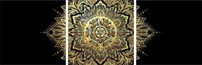 Tablou - Mandala bogăției (cu ceas) (90x30 cm)