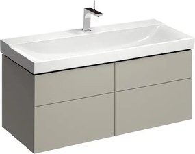 Dulap baza pentru lavoar suspendat Geberit Xeno2 greige 4 sertare 118 cm