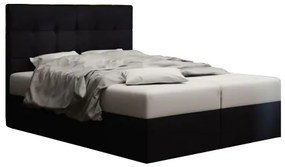 Pat matrimonial Boxspring 180 cm Duel 2 (negru) ( cu saltea și sp. depozitare). 1046465
