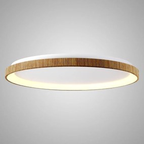 Plafoniera LED cu telecomanda design circular NISEKO II Wood 90cm