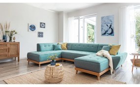 Colțar turcoaz extensibil (cu colț pe partea stângă /în formă de "U") Dazzling Daisy – Miuform