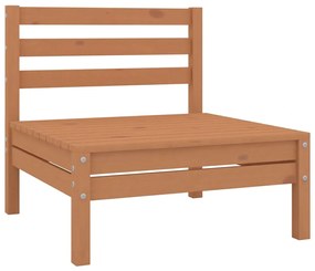 Set mobilier de gradina, 4 piese, maro miere, lemn masiv de pin maro miere, colt + 2x mijloc + suport pentru picioare, 1