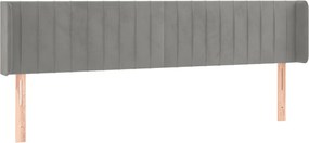 vidaXL Tăblie de pat cu aripioare gri deschis 163x16x78/88 cm catifea
