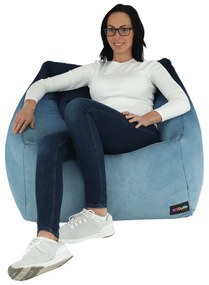 Fotoliu tip sac, material textil jeans, KOZANIT