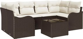 vidaXL Set de canapele pentru grădină Maro 55 x 55 x 37 cm poliratan