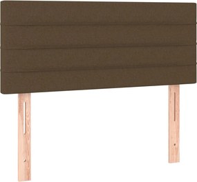 vidaXL Tăblie de pat, maro închis, 90x5x78/88 cm, textil