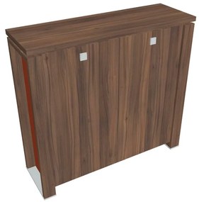 Dulap mediu Verno+ S 140 x 46 x 130 cm, nuc / portocaliu