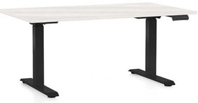Masă înălțime reglabilă OfficeTech C, 120 x 80 cm, picioare negre, frasin alb