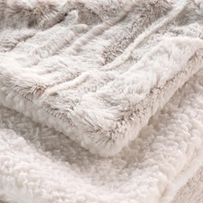 Pătură bej din micropluș/cocolino 180x220 cm Lynx – douceur d'intérieur