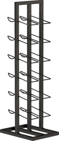 HOMCOM Suport din Metal, 12 Sticle, de Podea, Negru | Aosom Romania