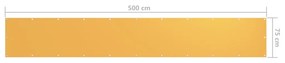 Paravan de balcon, galben, 75 x 500 cm, tesatura oxford Galben, 75 x 500 cm