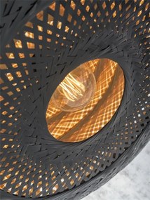 Lampadar eco din bambus Palawan negru, 40x15cm