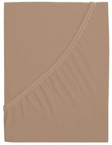 Cearsaf din jerse pentru patut EXCLUSIVE 70x140 cm maro deschis