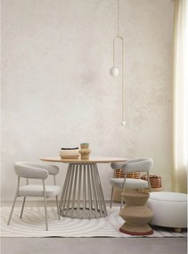 Puf crem cu tapițerie din țesătură bouclé Irisha – Bizzotto