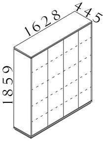 Dulap înalt Creator 162,8 x 44,5 x 185,9 cm, antracit / alb