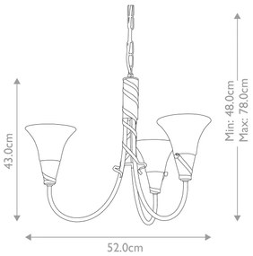 Lustră pe lanț Elstead EM3-COPPER EMILY 3xE14/40W/230V