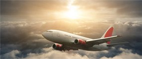Tablou - Avion în nori (120x50 cm)