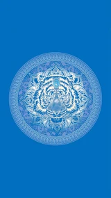 Prosop plaja TIGER 100x180 cm albastru, 100% microfibra