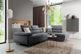 Colțar extensibil Annabelle L dreapta - grafit Zetta 304 / picioare cromate