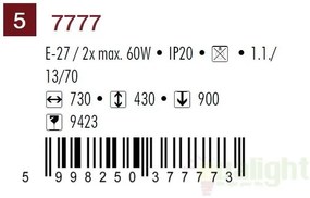 Candelabru 2 brate, L-72cm Dorothea 7777 RX