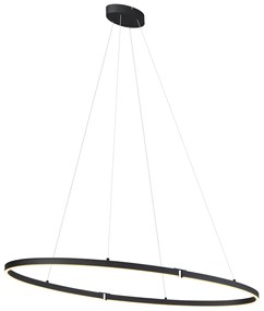 Lampă suspendată de design neagră ovală 120cm incl. LED cu 3 trepte de intensitate luminoasă - Ovallo
