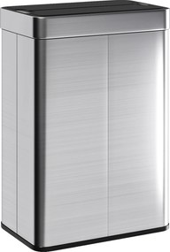 HOMCOM Coș de gunoi cu senzor, capacitate 55 L, capac tip fluture, se deschide automat, oțel inoxidabil, argintiu | Aosom Romania