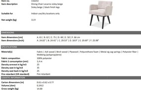 Scaun design LUX Locarno, Sisley beige