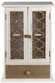 Dulap de perete, alb, din lemn, aspect vintage, Ornette