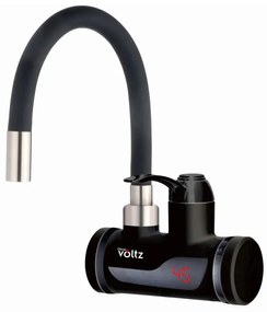 Resigilat: Robinet incalzire apa instant Oliver Voltz OV57100I, Montare pe perete, 3300W, 30-60°C, Furtun flexibil din silicon, IPX4, Negru