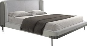 Pat dublu tapitat design LUX Light grey 180x200cm