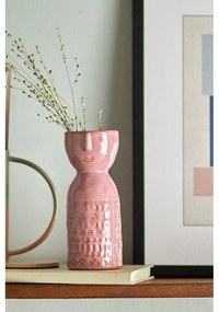 Vază roz din gresie lucrată manual (înălțime 14,5 cm) Embla – Bloomingville