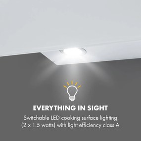 Laurel 90, hotă, 90 cm, putere de extracție 350 mm³/h, LED, ecran tactil, alb