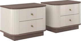 Set noptiere Vesper 56 cm - cașmir / nuc / mânere aurii