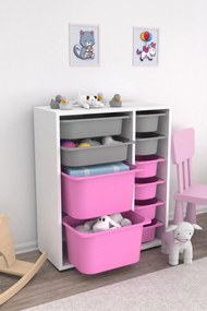 Organizator jucării Dremonka 10 (alb + Gri + roz). 1124246