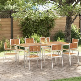 vidaXL Scaun pentru Grădină 8 pcs Maro Lemn masiv de acacia