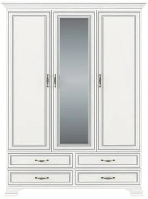 Dulap mare cu oglinda pentru haine Tiffany (Tiffy), woodline crem, 159x62x212 cm