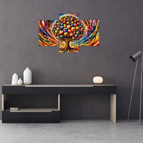 Tablou – Arbore colorat cu mere (90x60 cm)