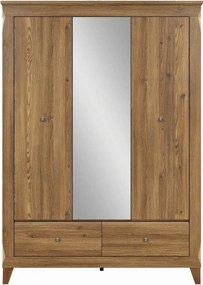 Dulap cu 3 usi si 2 sertare BERGEN, stejar zada Sibiu, PAL, 144x63x202