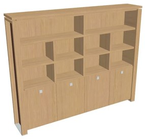 Dulap înalt Verno+ S 260 x 46 x 210 cm, cu rafturi, stejar deschis / maro