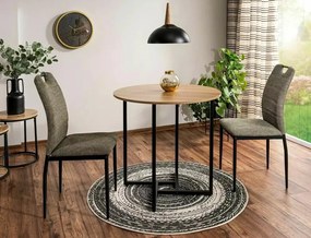 Masa rotunda Alto II stejar/negru ø80/h76 cm