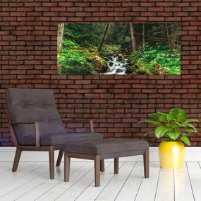 Tablou cu pârău în pădure (120x50 cm)