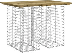 vidaXL Masă de grădină cu gabioane, 100x70x72 cm, lemn tratat de pin