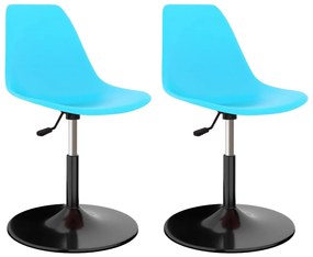 vidaXL Scaune de bucătărie pivotante, 2 buc., albastru, PP