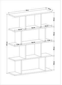 Bibliotecă albă/cu aspect de lemn de stejar 90x127 cm Harmon – Kalune Design