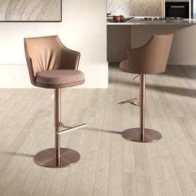 Scaun de bar pivotant cu inaltime reglabila Stool maro